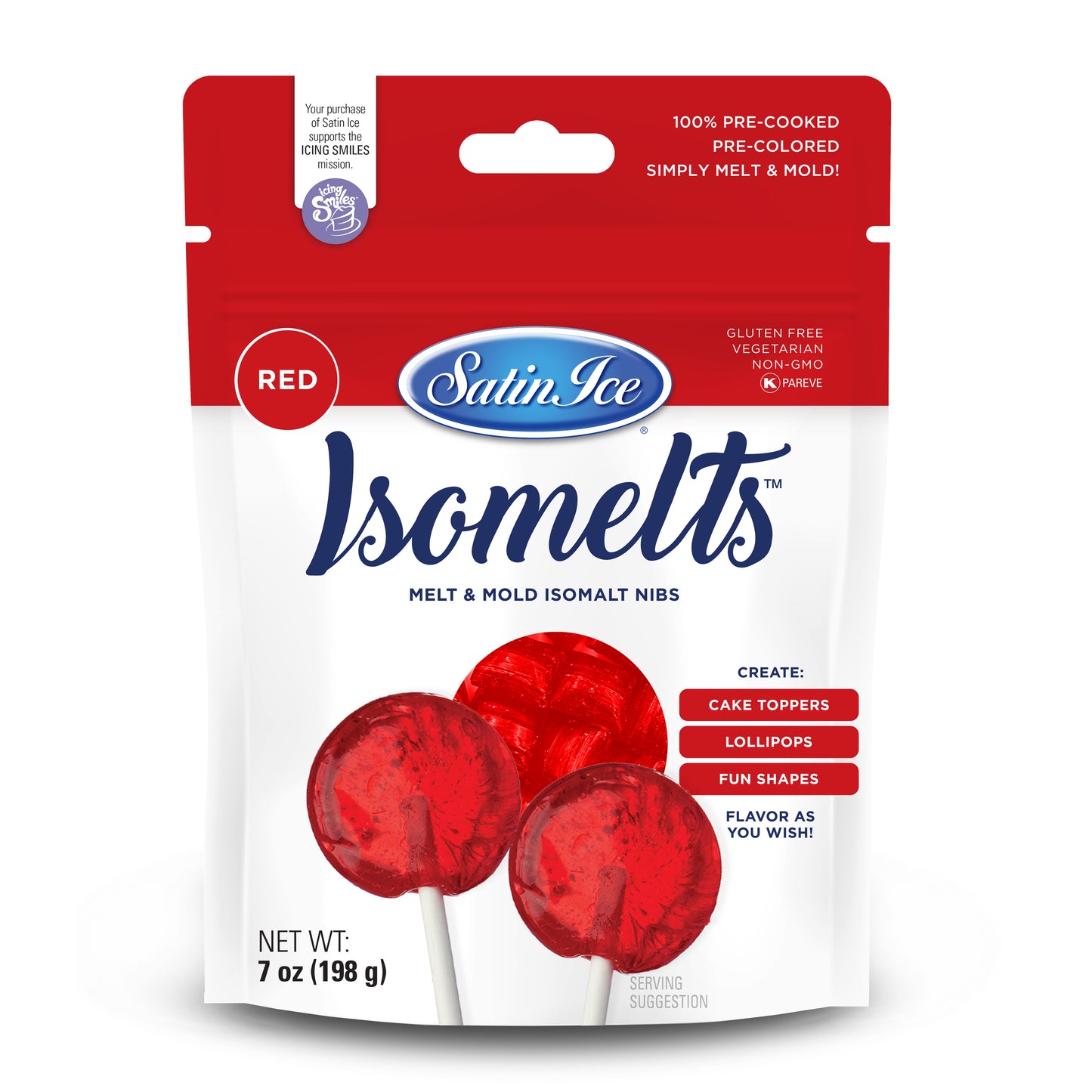 Satin Ice Isomelts™ Red - 7 oz Pouch