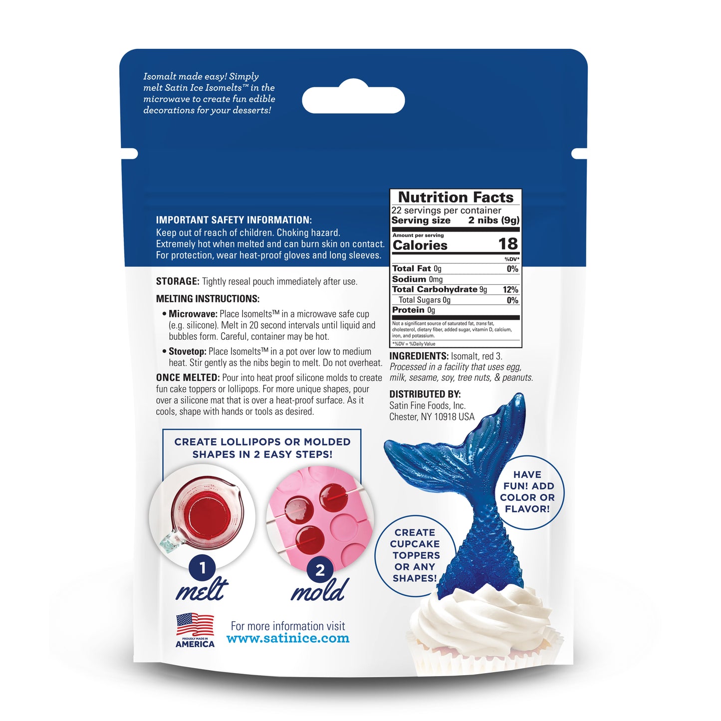 Satin Ice Isomelts™ Blue - 7 oz Pouch