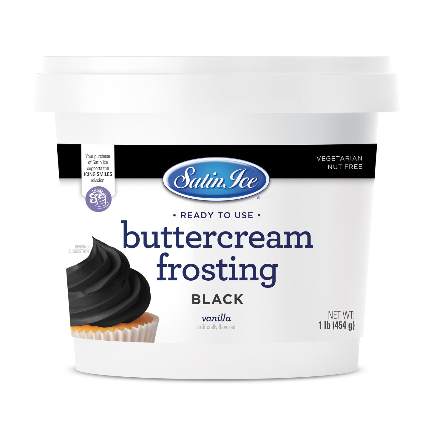 Satin Ice Black Vanilla Buttercream Frosting - 1 lb Pail