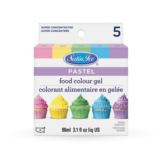 Satin Ice Pastel Food Color Gel, 5 Count Kit