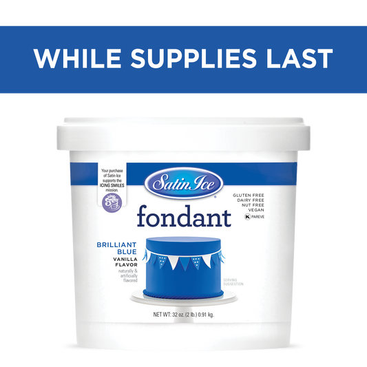 Satin Ice Brilliant Blue Vanilla Fondant - 2lb. Pail