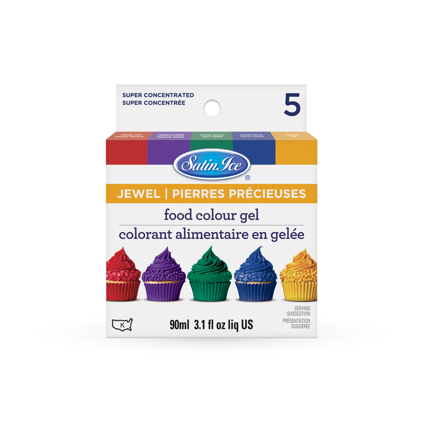 Satin Ice Jewel Tone Food Color Gel, 5 Count Kit