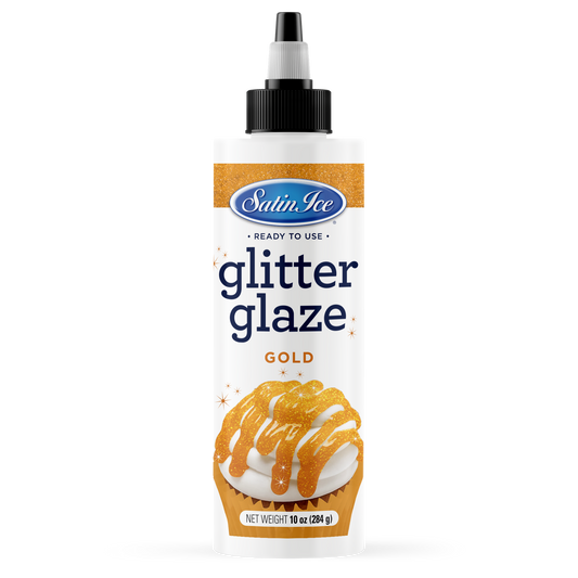 Satin Ice Gold Glitter Glaze - 10oz Bottle