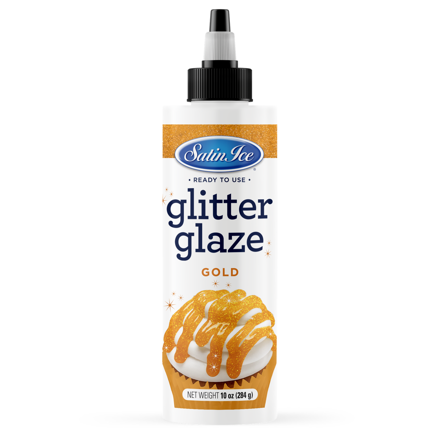 Satin Ice Gold Glitter Glaze - 10oz Bottle
