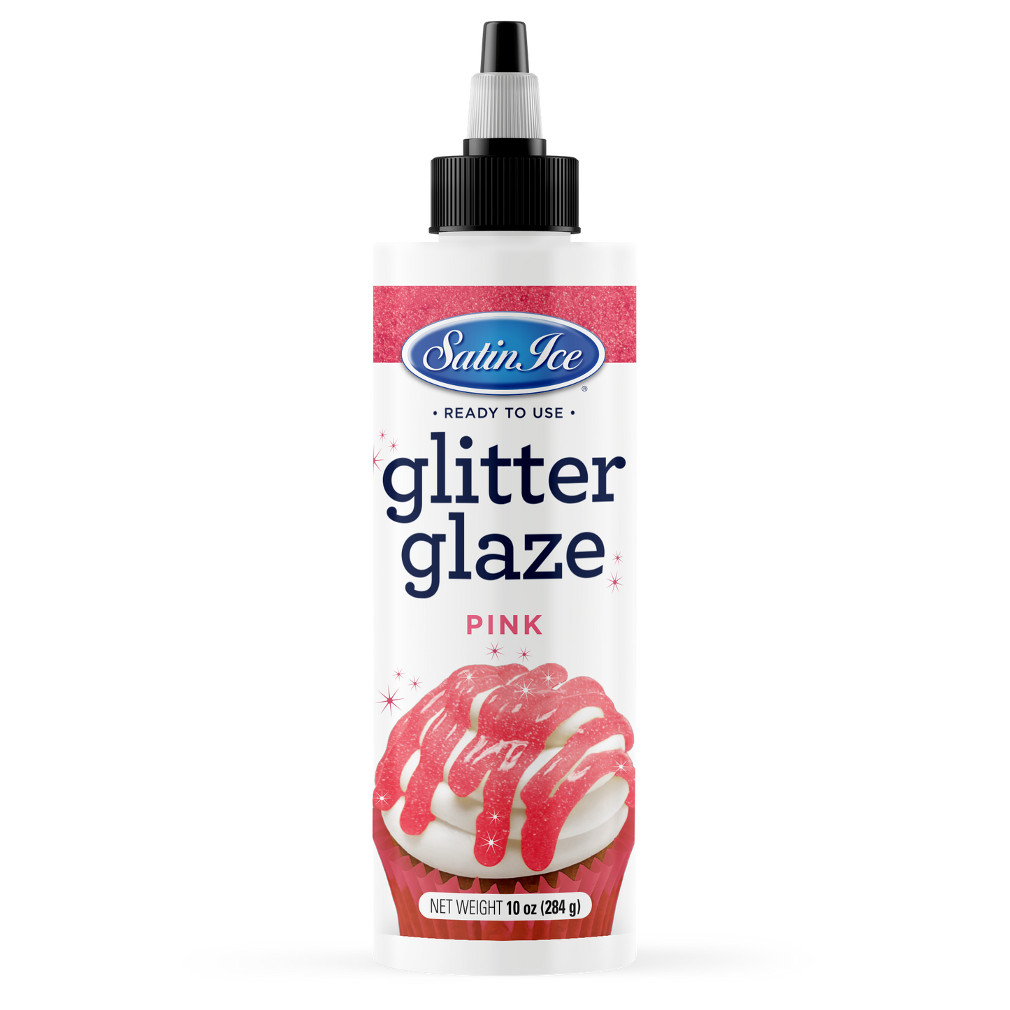 Satin Ice Pink Glitter Glaze - 10oz Bottle