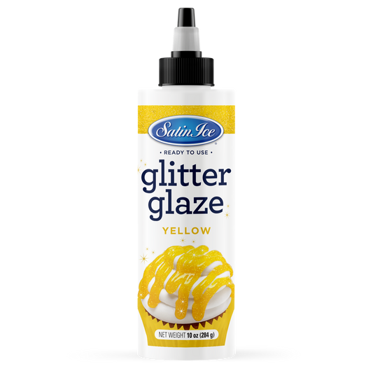 Satin Ice Yellow Glitter Glaze - 10oz Bottle