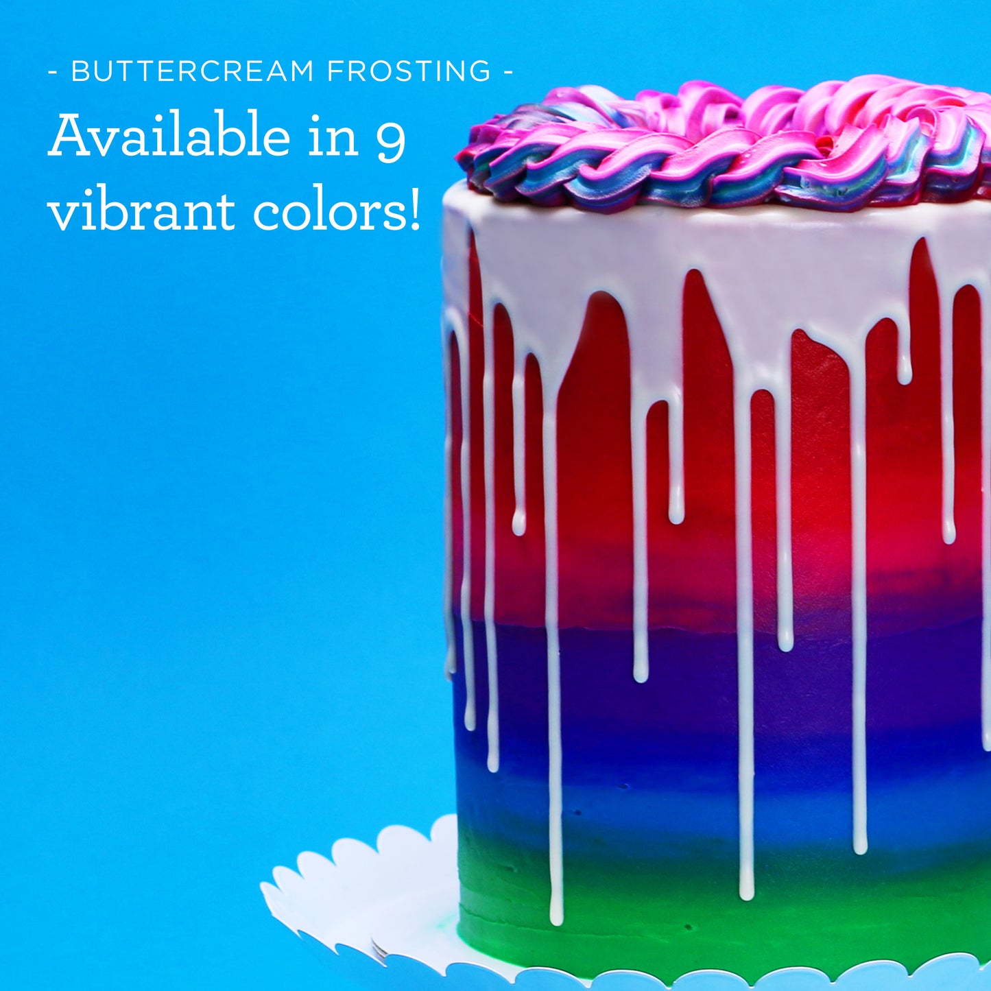 Satin Ice Blue Vanilla Buttercream Frosting - 1 lb Pail