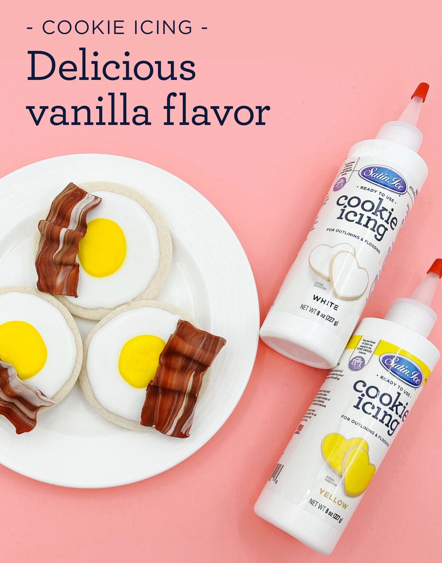 Satin Ice Yellow Cookie Icing, 8 oz Bottle