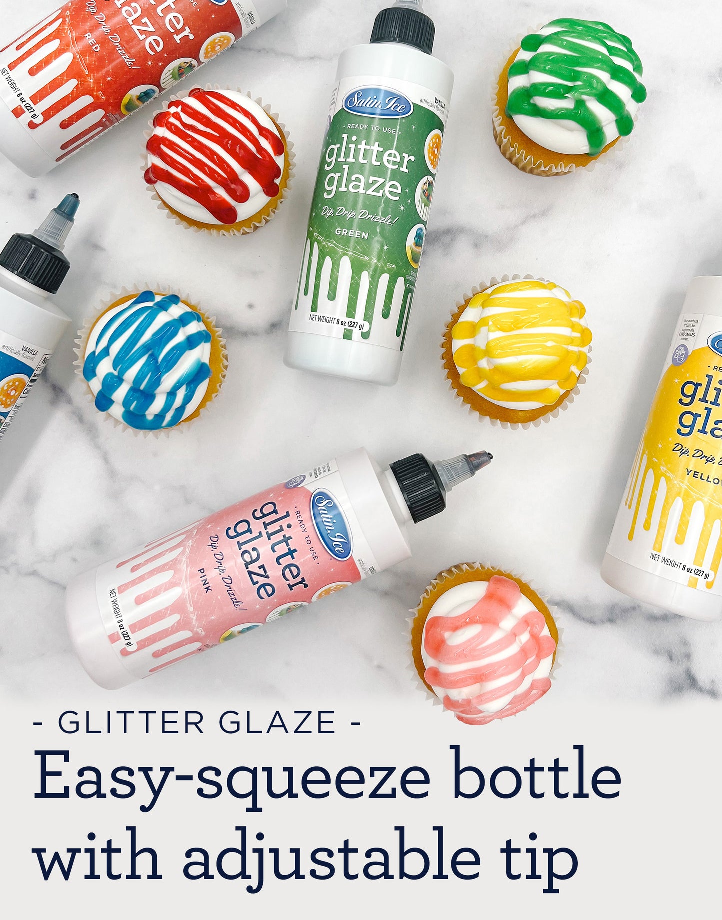 Satin Ice Gold Glitter Glaze - 10oz Bottle