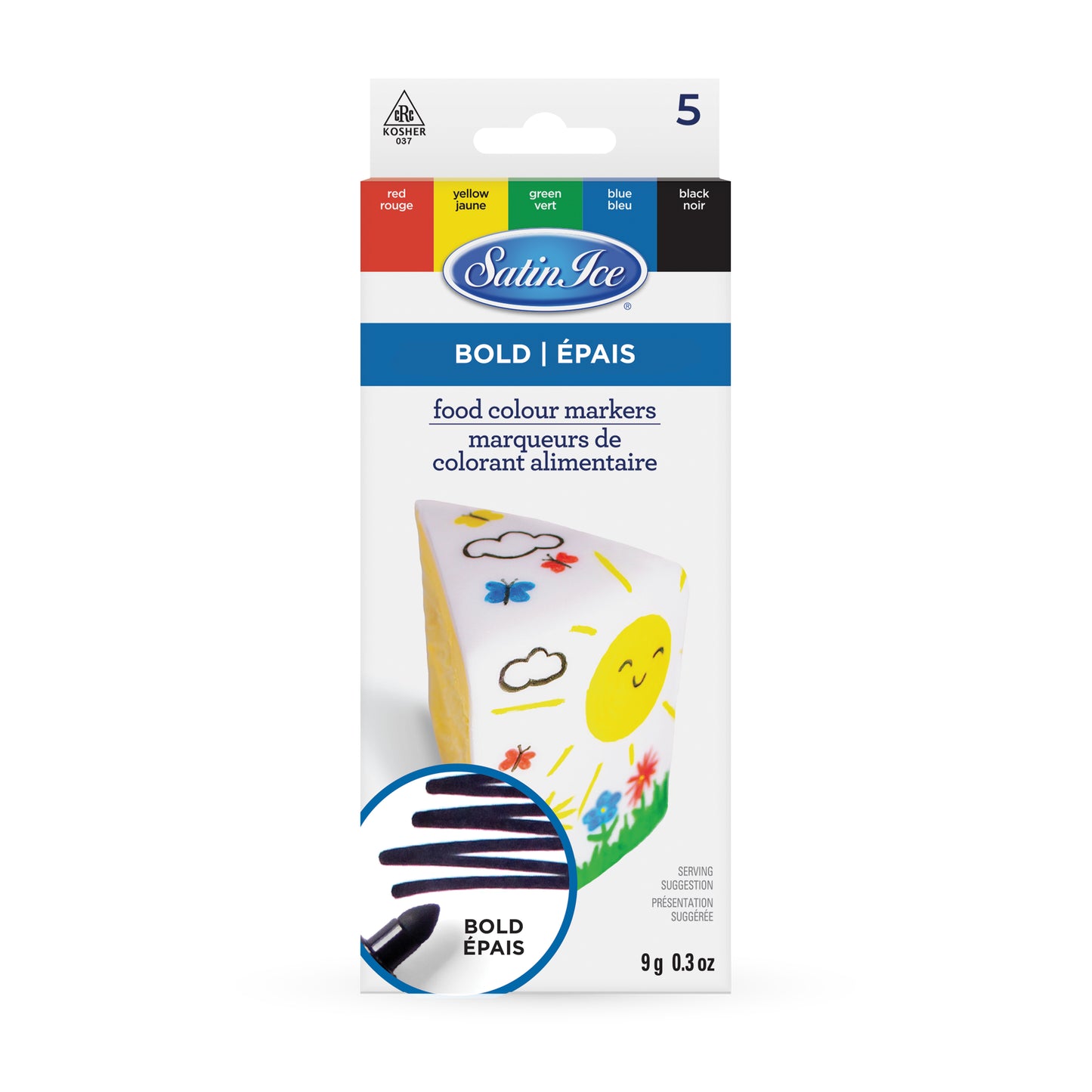 Satin Ice Food Color Markers, Primary Bold Tip