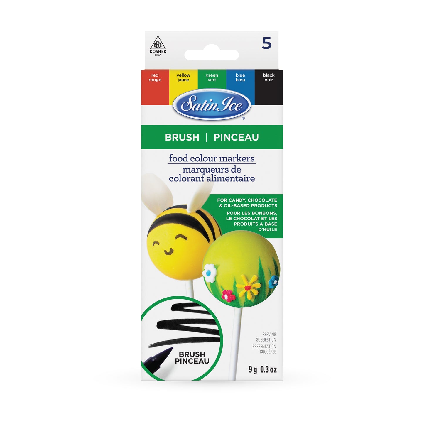 Satin Ice Food Color Markers, Primary Brush Tip