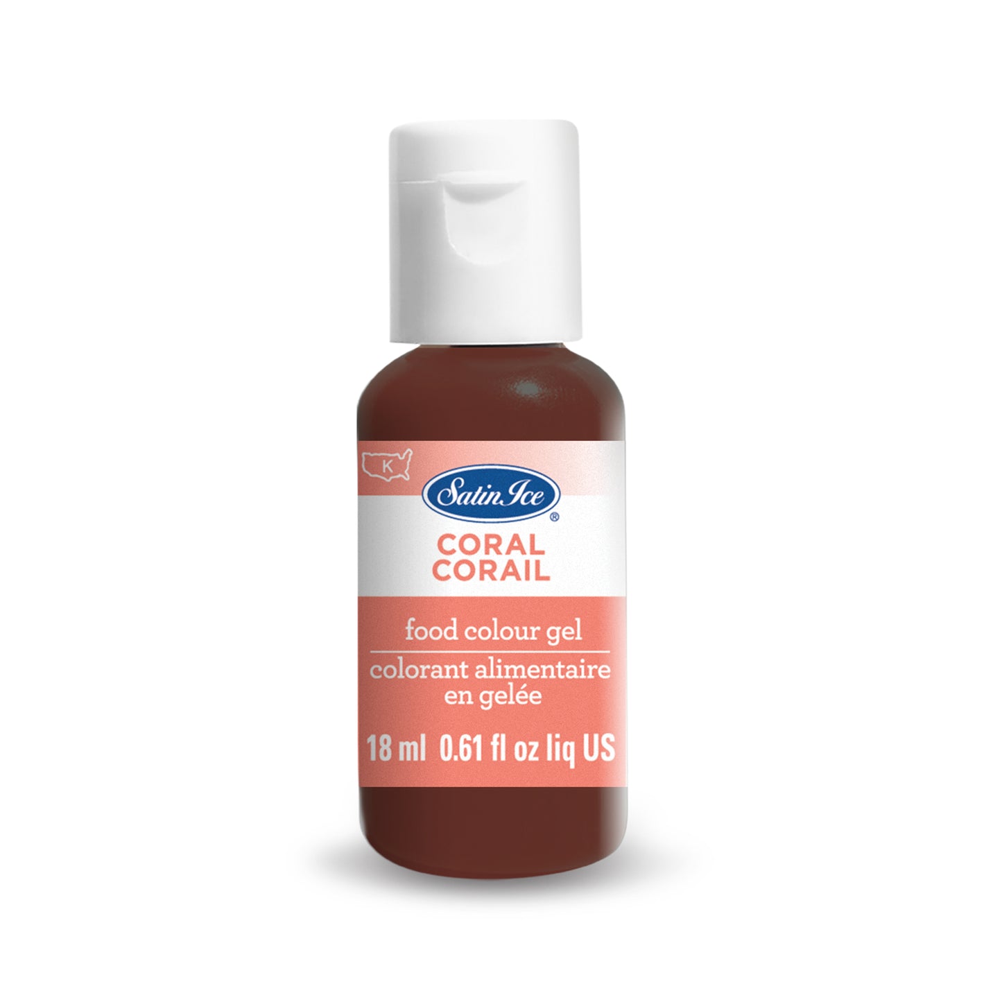 Satin Ice Food Color Gel, Coral Individual 0.61 fl oz Bottle