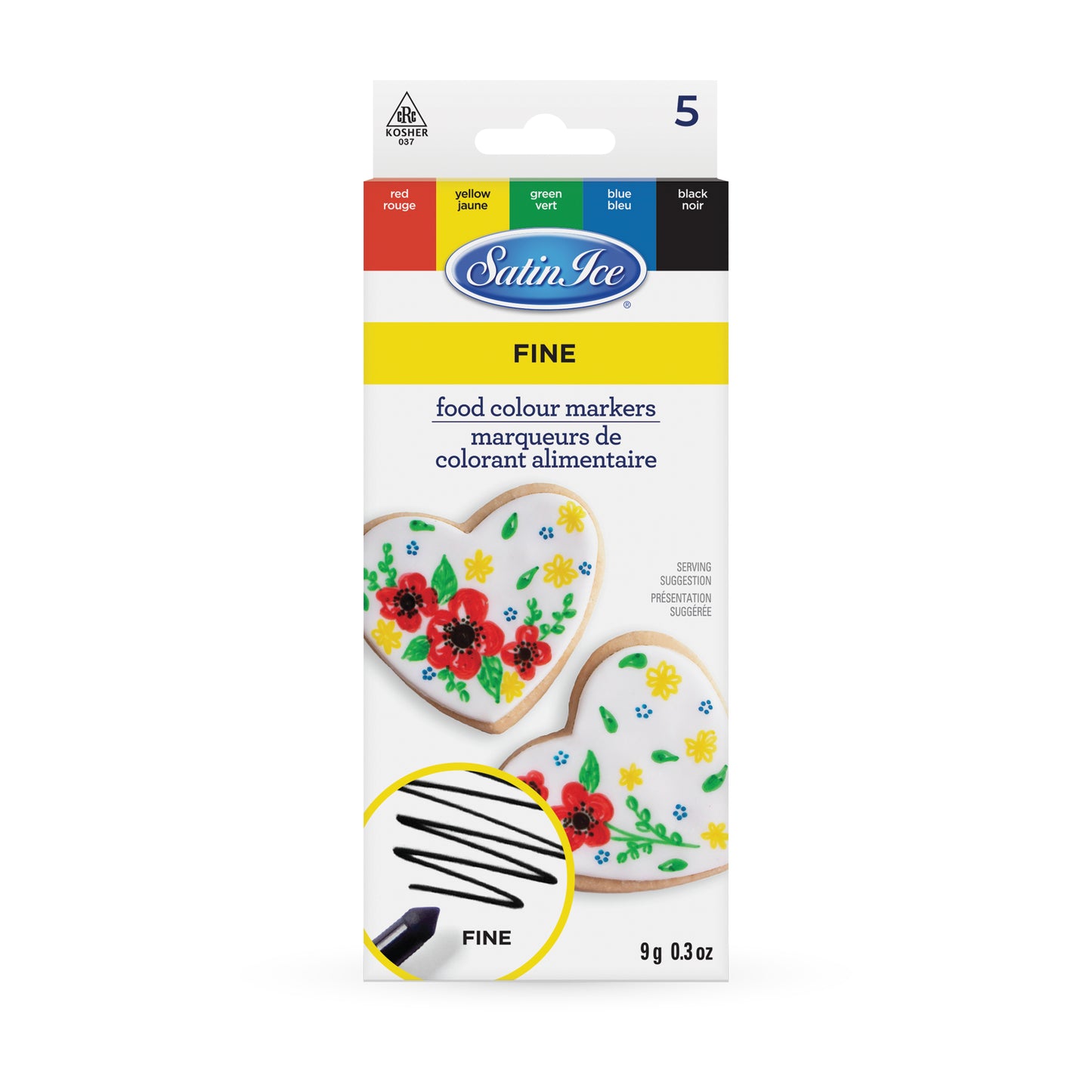 Satin Ice Food Color Markers, Primary Fine Tip