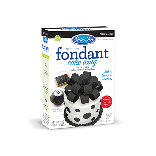 Satin Ice Black Vanilla Fondant - 24oz. Box - Satin Ice