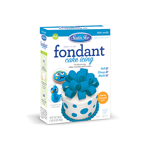 Satin Ice Blue Vanilla Fondant - 24oz. Box - Satin Ice