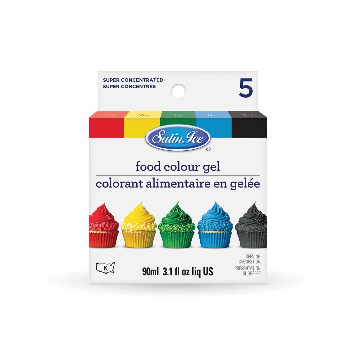 Satin Ice Food Color Gel, 5 Count Kit