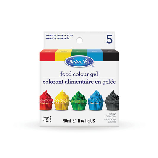 Satin Ice Food Color Gel, 5 Count Kit