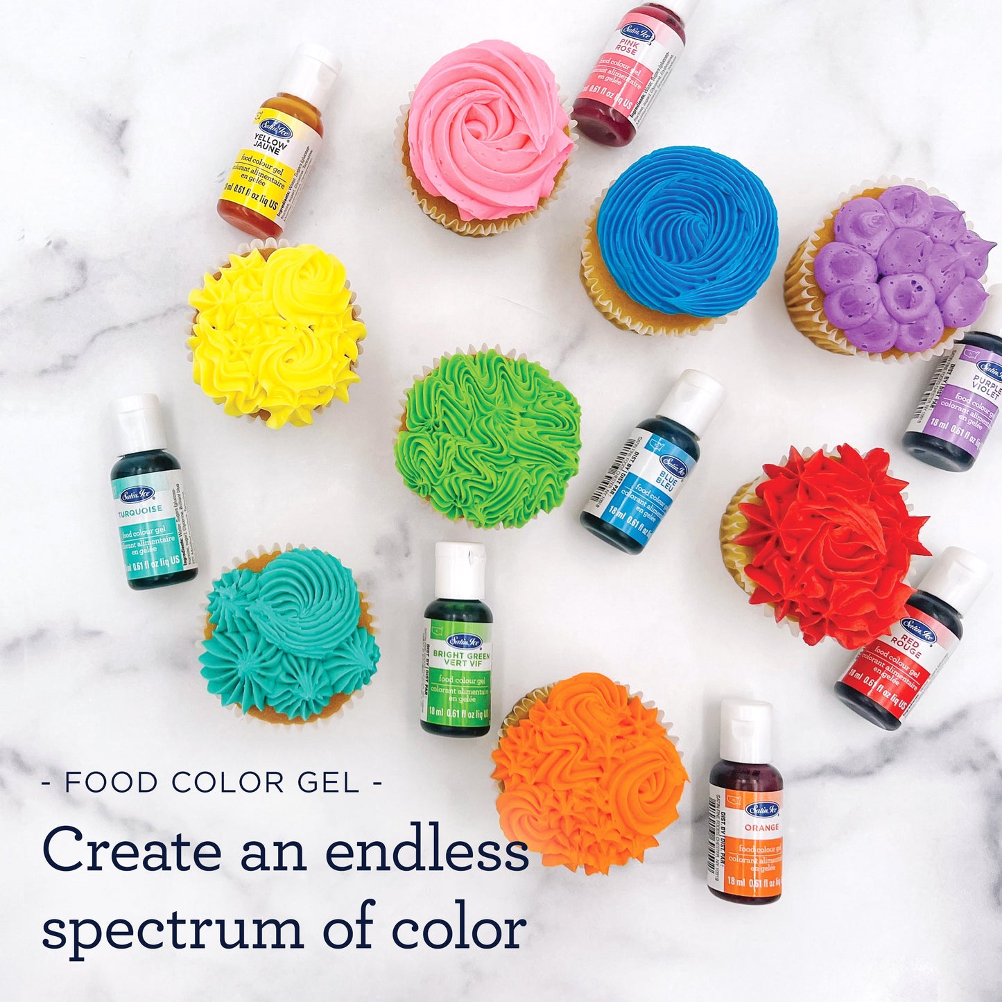 Satin Ice Food Color Gel, 10 Count Kit