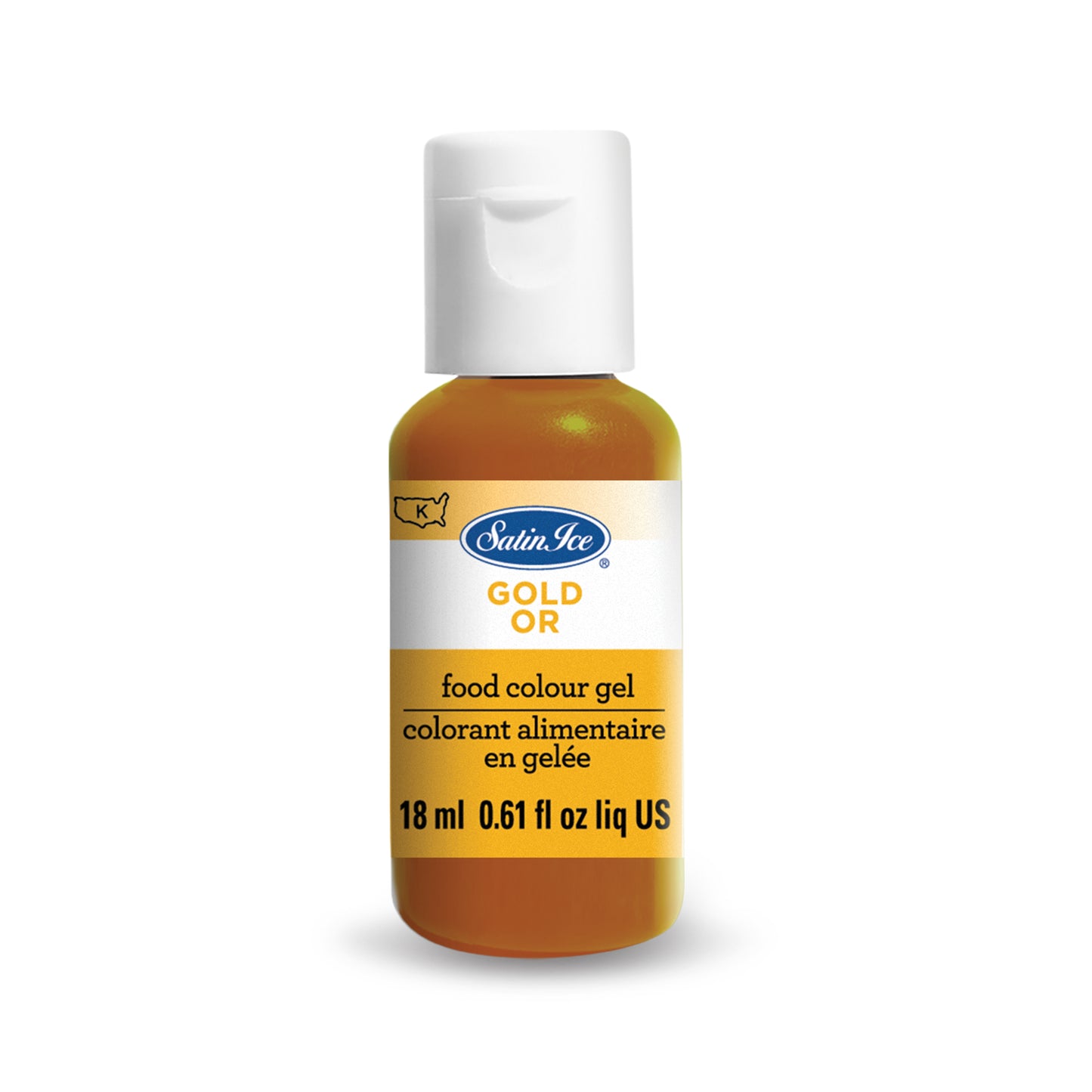 Satin Ice Food Color Gel, Gold Individual 0.61 fl oz Bottle