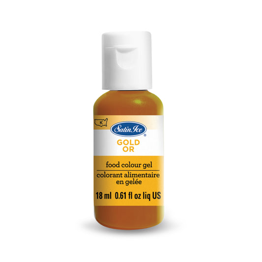 Satin Ice Food Color Gel, Gold Individual 0.61 fl oz Bottle