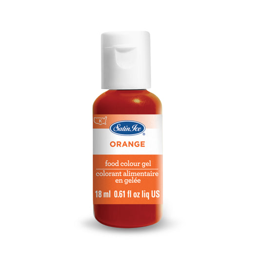 Satin Ice Food Color Gel, Orange Individual 0.61 fl oz Bottle