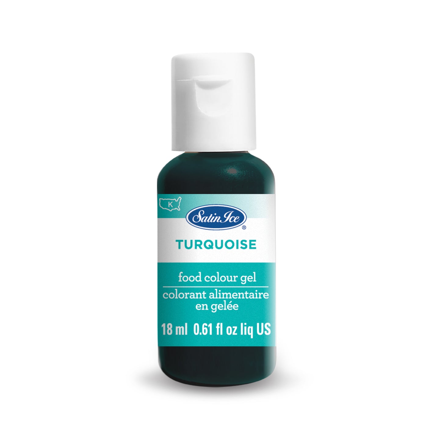 Satin Ice Food Color Gel, Turquoise Individual 0.61 fl oz Bottle
