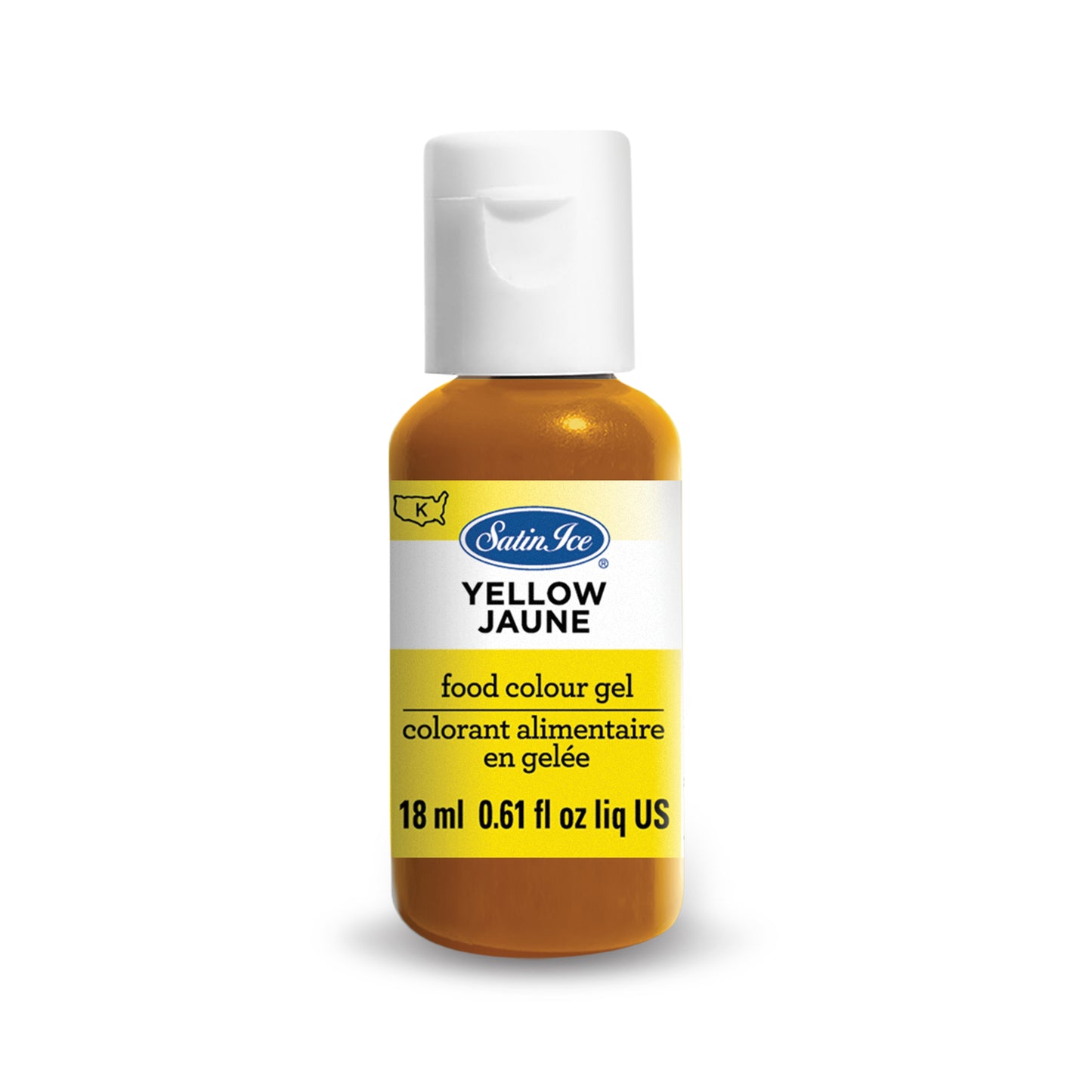 Satin Ice Food Color Gel, Yellow Individual 0.61 fl oz Bottle