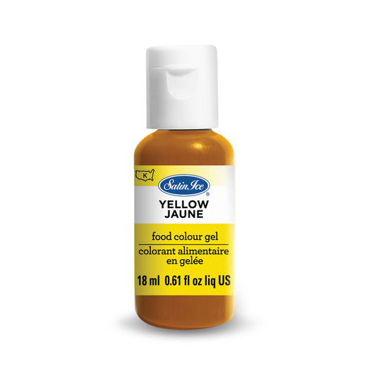 Satin Ice Food Color Gel, Yellow Individual 0.61 fl oz Bottle