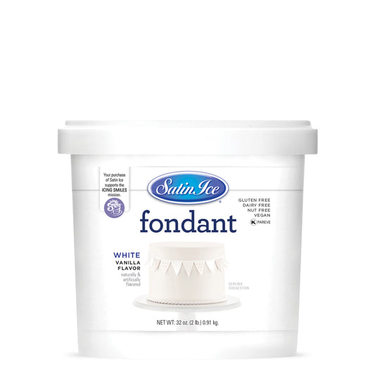 Satin Ice White Vanilla Fondant - 2lb Pail - Satin Ice