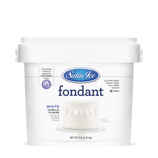 Satin Ice White Vanilla Fondant - 5lb Pail - Satin Ice