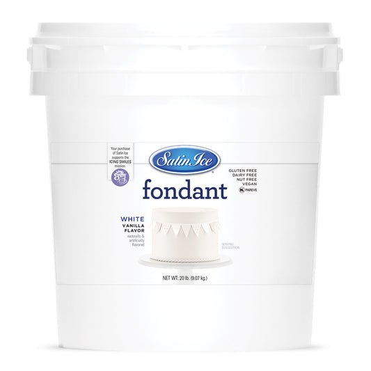Satin Ice White Vanilla Fondant - 20lb Pail - Satin Ice