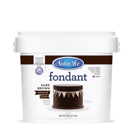 Satin Ice Chocolate Dark Brown Fondant - 5 lb. Pail - Satin Ice