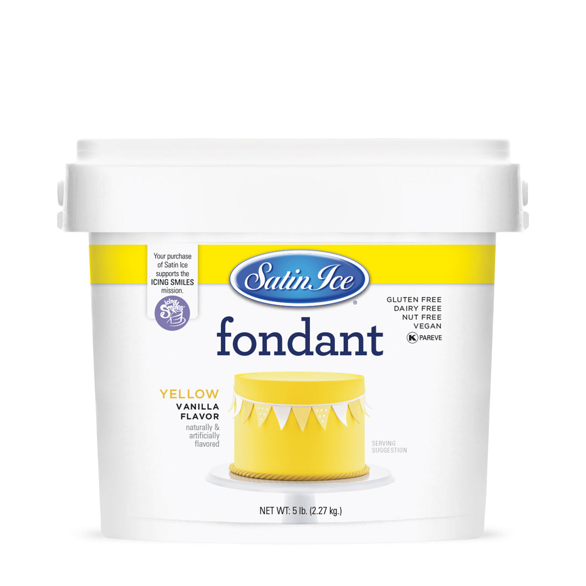 Satin Ice Yellow Vanilla Fondant - 5lb. Pail