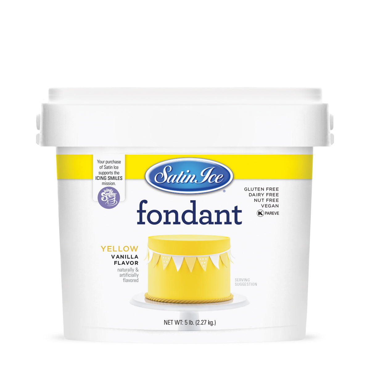 Satin Ice Yellow Vanilla Fondant - 5lb. Pail