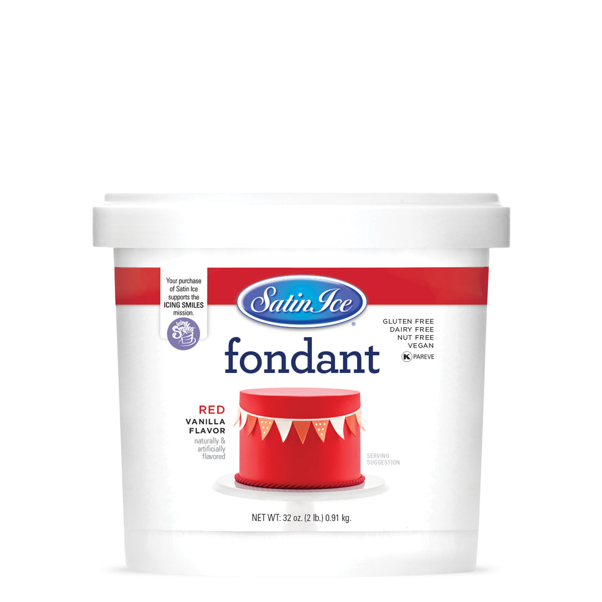 Satin Ice White Vanilla Fondant - 2lb Pail