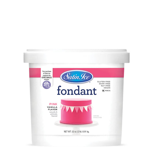 Satin Ice Vanilla Pink Fondant - 2lb. Pail - Satin Ice