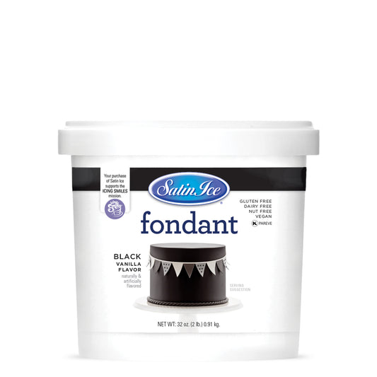 Satin Ice Black Vanilla Fondant - 2 lb. Pail - Satin Ice