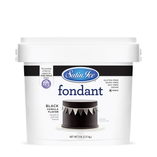 Satin Ice Black Vanilla Fondant - 5 lb. Pail - Satin Ice