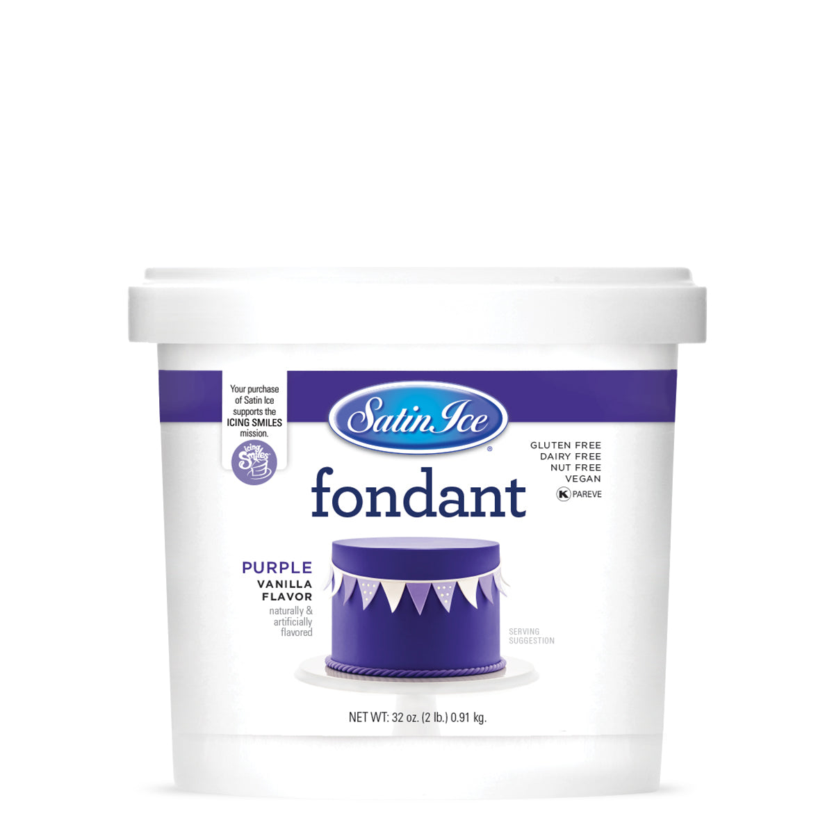 Satin Ice Purple Vanilla Fondant - 2lb. Pail - Satin Ice