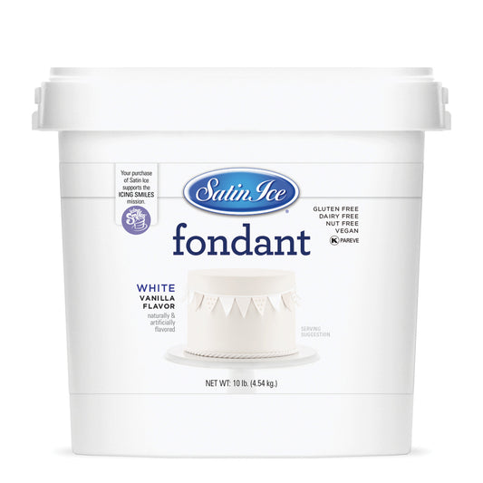 Satin Ice White Vanilla Fondant - 10lb Pail - Satin Ice