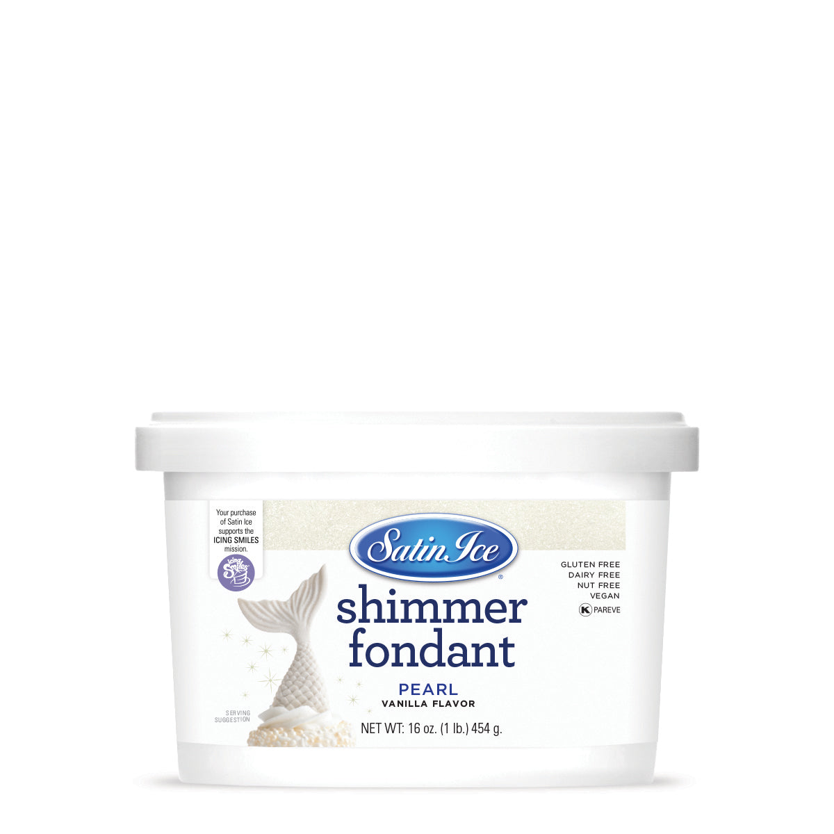 Satin Ice Vanilla Pearl Shimmer Fondant - 1lb. Pail - Satin Ice