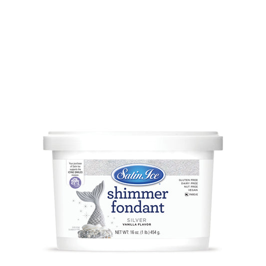 Satin Ice Vanilla Silver Shimmer Fondant - 1lb. Pail - Satin Ice