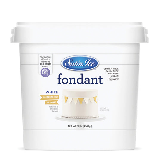 Satin Ice White Buttercream Fondant - 10lb. Pail - Satin Ice