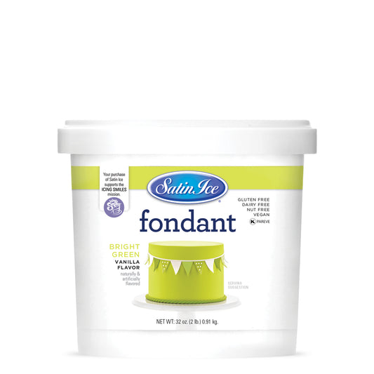 Satin Ice Bright Green Vanilla Fondant - 2 lb. Pail - Satin Ice
