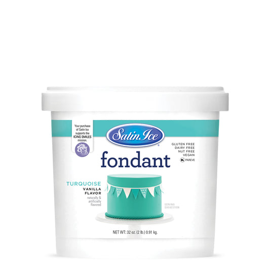 Satin Ice Turquoise Vanilla Fondant - 2lb. Pail - Satin Ice