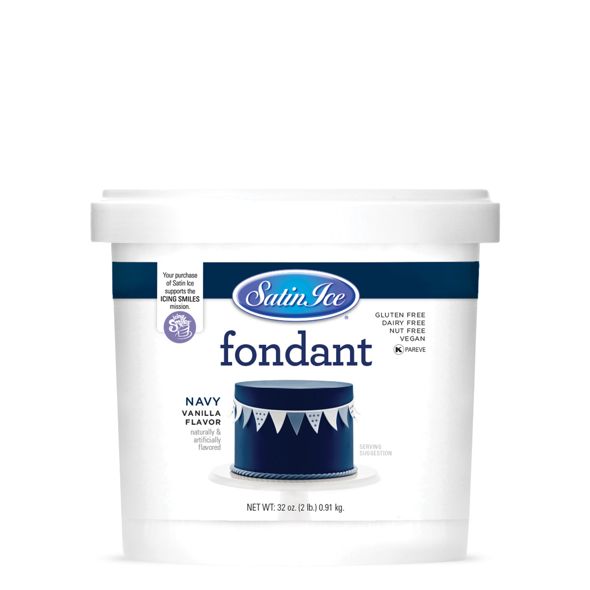 Satin Ice Vanilla Navy Fondant - 2 lb. Pail - Satin Ice