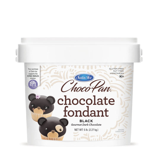 ChocoPan Black Chocolate Fondant - 5 lb. Pail - Satin Ice
