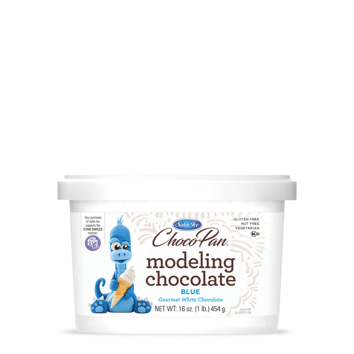 ChocoPan Blue Modeling Chocolate - 1 lb. Pail - Satin Ice