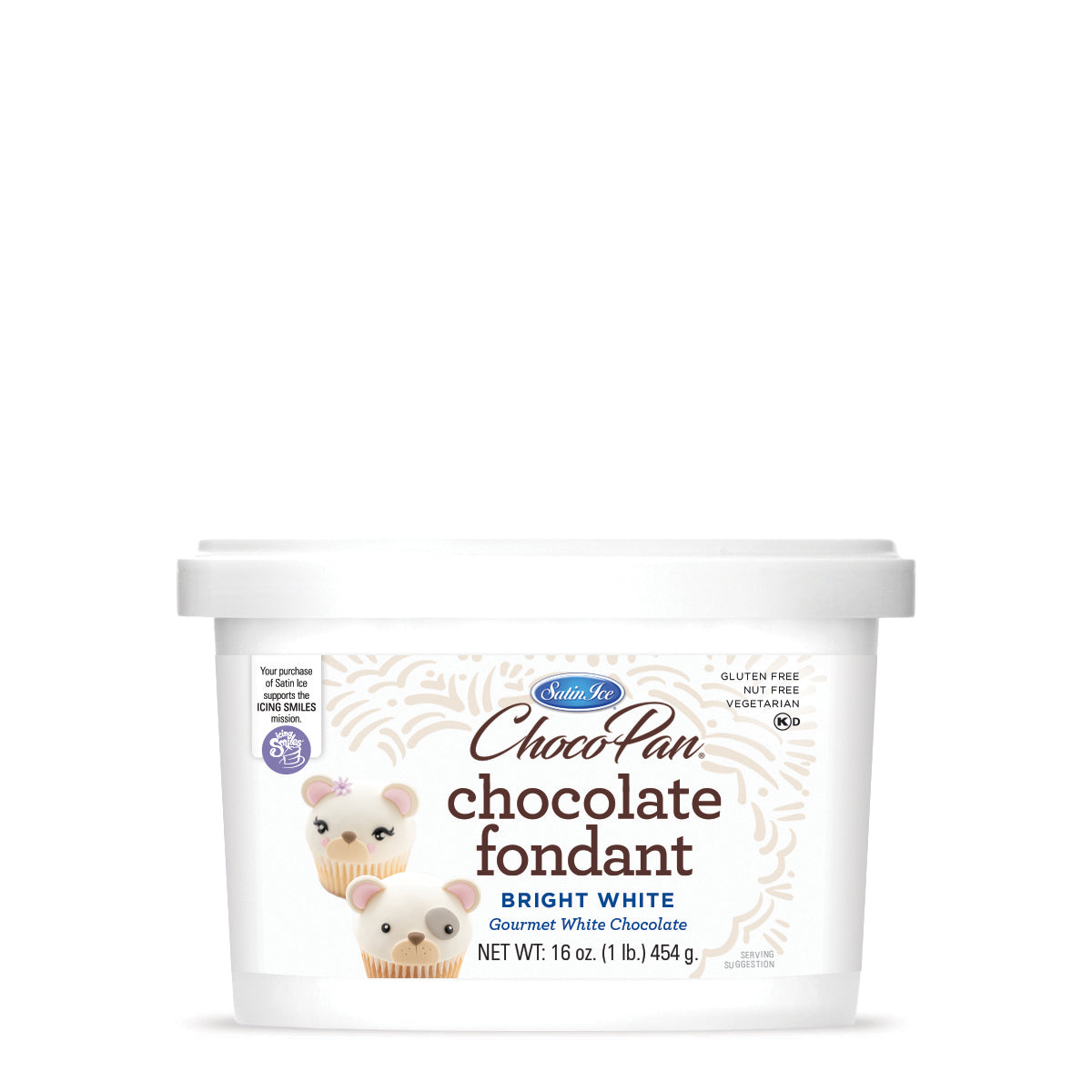 ChocoPan by Satin Ice Bright White Chocolate Fondant - 1lb. Pail