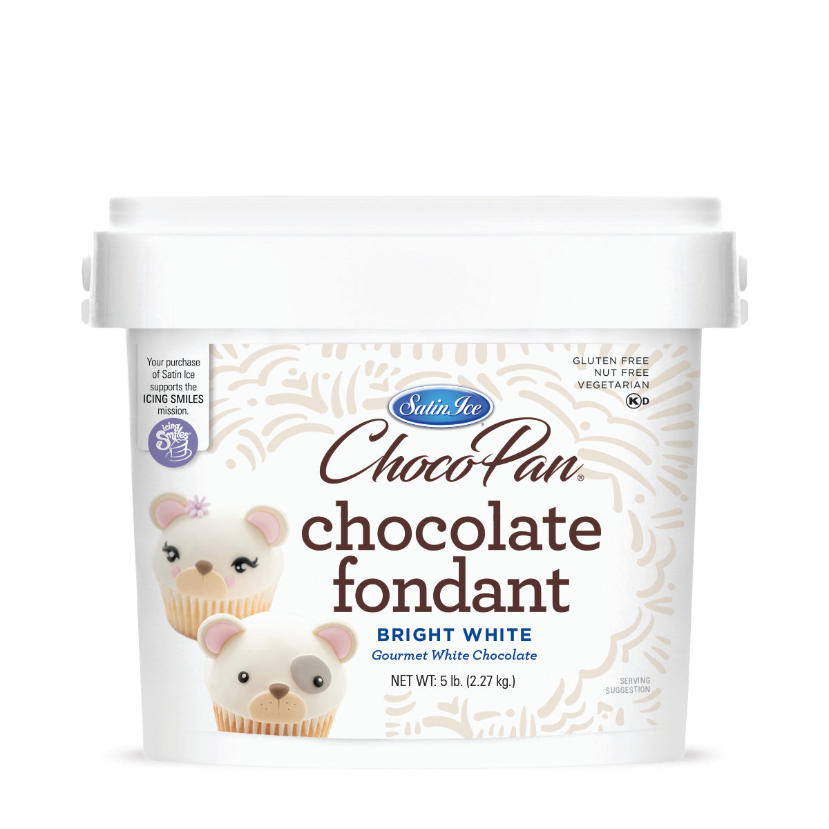 ChocoPan by Satin Ice Bright White Chocolate Fondant - 5lb. Pail